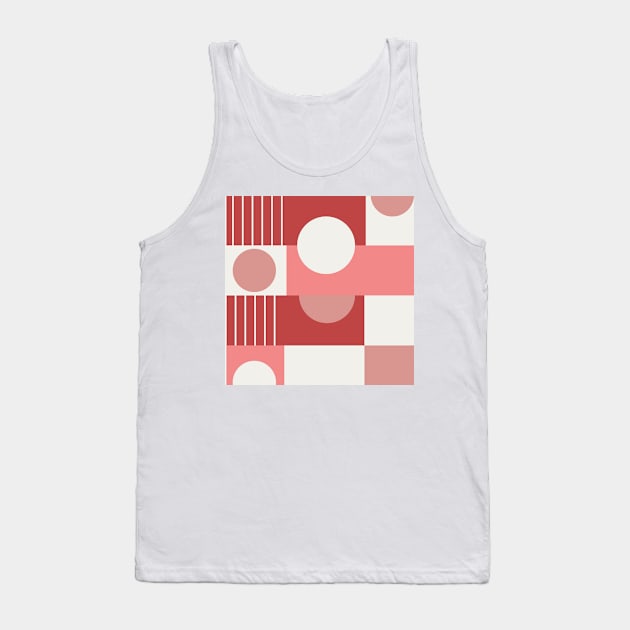 red white and beige pattern Tank Top by stupidpotato1